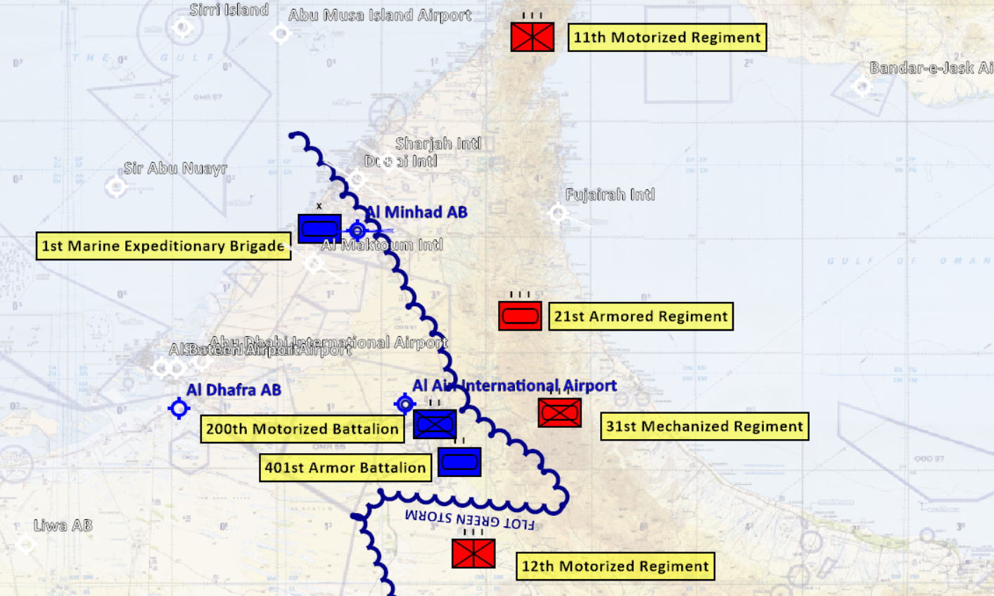 Exercise GREEN STORM Ground situation