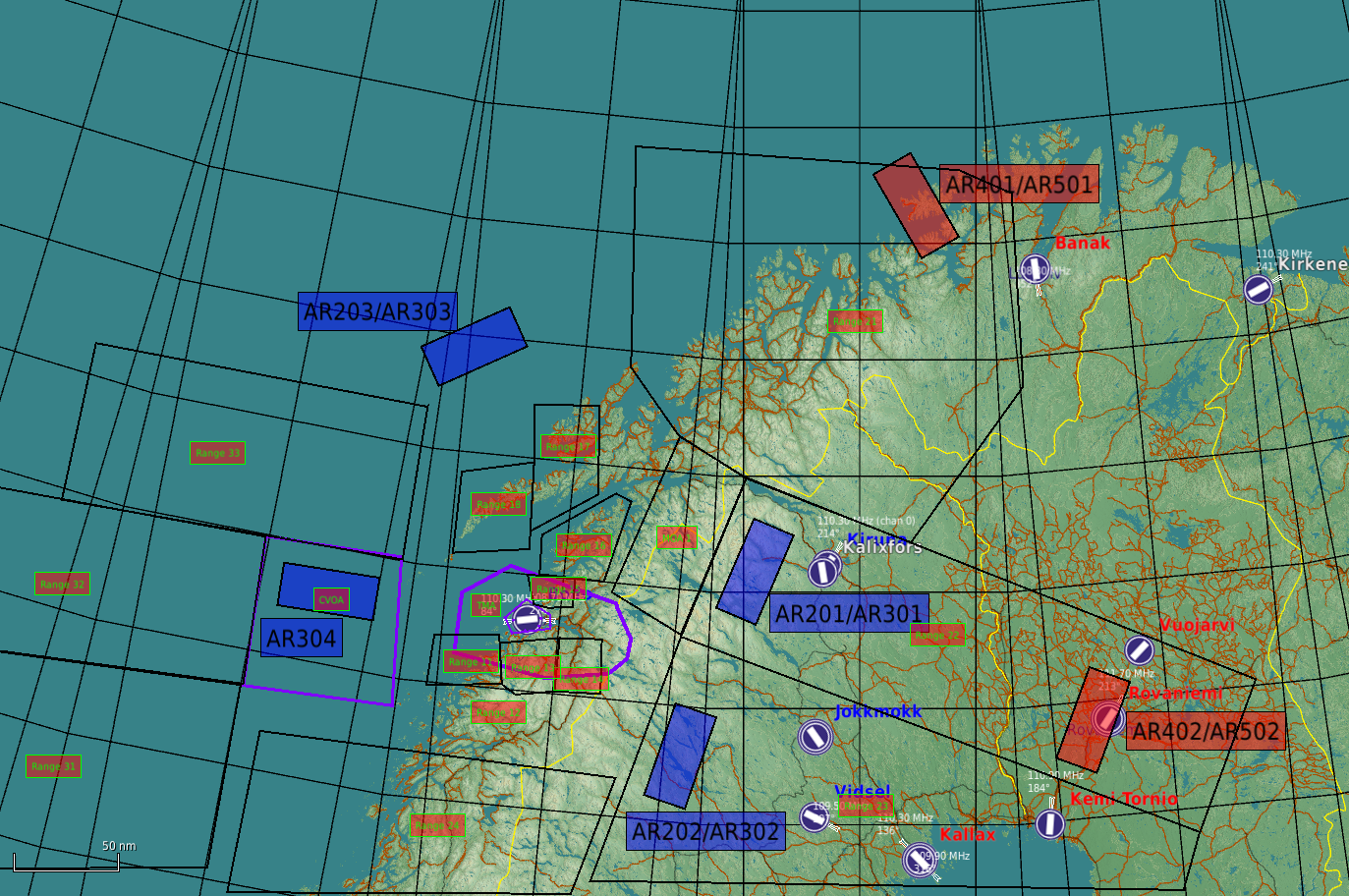 Tanker locations